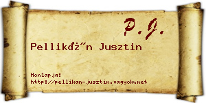 Pellikán Jusztin névjegykártya